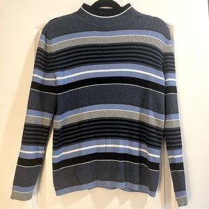 Karen Scott Blue 100% Cotton Faux Sweater Size M